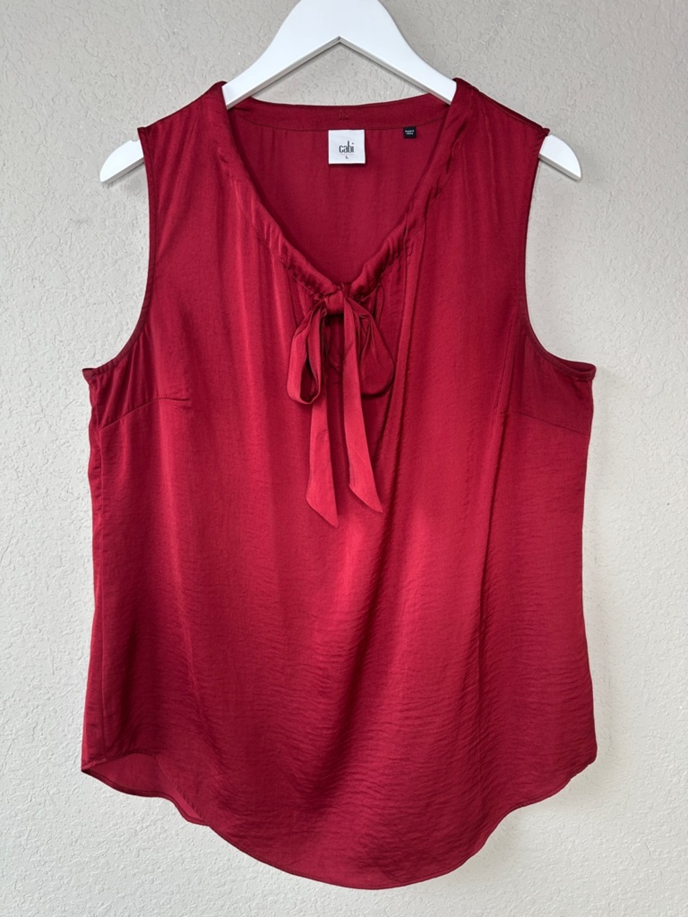 Cabi Women's Cinch Top Sleeveless Camisole Blouse Size Large Crimson Red #3602